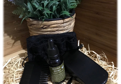 Beard Care Kit with beard oil in black